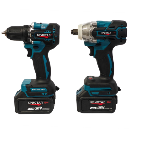 Set Masina De Gaurit si Infiletat Si Masina De Insurubat cu Impact DDT-KRISTAL 2 Acumulatori 36V 4Ah,Brushless, Motor fără perii [20]