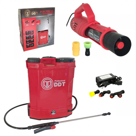 GRADINA - Set  Pompa de stropit cu acumulator DDT 16L lance telescopica   + Atomizor electric portabil DDT,conceputa pentru stropirea pomilor si a gradinii