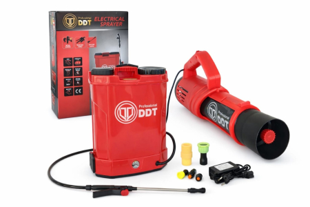 Atomizoare si pompe de stropit - Set  Pompa de stropit cu acumulator DDT 16L lance telescopica   + Atomizor electric portabil DDT,conceputa pentru stropirea pomilor si a gradinii