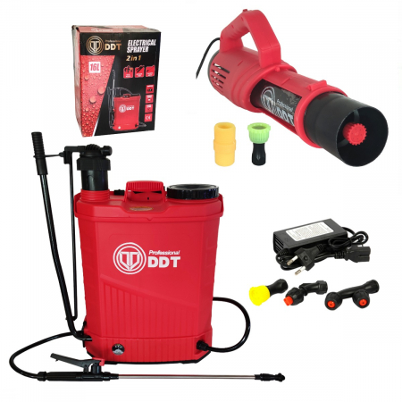 GRADINA - Set Pompa de stropit cu acumulator +manuala DDT 16L,2in 1 lance telescopica + Atomizor electric portabil DDT,conceputa pentru stropirea pomilor si a gradinii