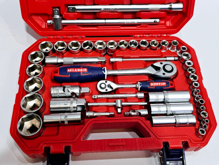 Set tubulare cu clichet 1/2″ 28 buc, cutie de transport - ESKT12281, EMTOP [4]