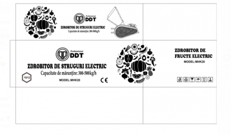 Zdrobitor electric pentru fructe DDT, 2.2KW, 1500RPM, 500 kg/h [3]