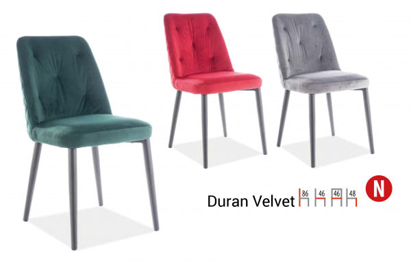 Scaun Duran Velvet Gri , l46 x A46 x H86 cm [2]