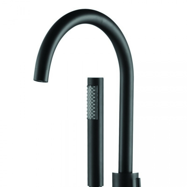 Baterie mixer cada pe pardoseala cu para dus - EROS BLACK [5]