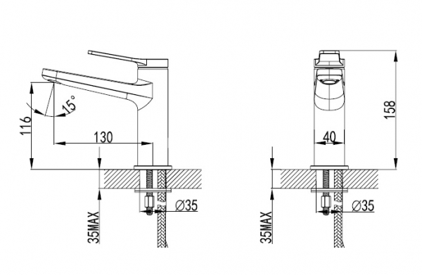 Baterie mixer lavoar - ANDARE CROMO [3]
