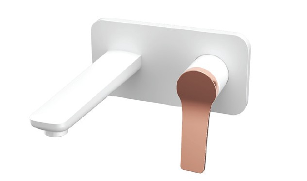 Baterie mixer de perete lavoar - ANDARE BIANCO ROSE GOLD [1]