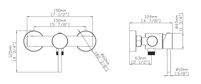 Baterie mixer dus - ARTEMIS INOX SATINATO [2]