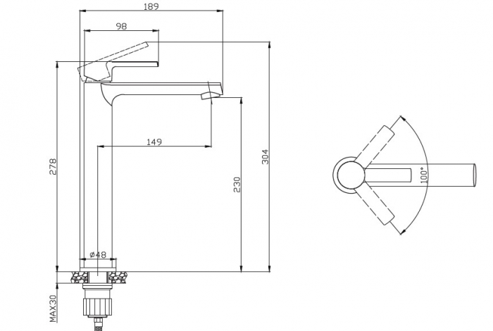Baterie mixer inalt lavoar - TATI [2]