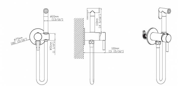 Baterie mixer pentru bideu – ANDARE CROMO [2]