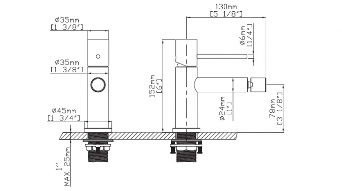 Baterie mixer pentru bideu - ARTEMIS CROMO [2]