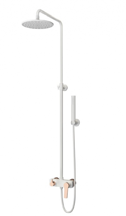 Baterie mixer pentru duș cu cap fix - ANDARE BIANCO ROSE GOLD [1]