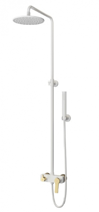 Baterie mixer pentru duș cu cap fix - ANDARE BIANCO BRONZE [1]