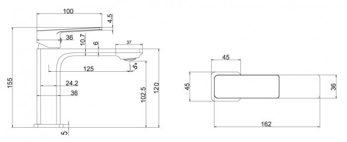 Baterie mixer inalt pentru lavoar - DELOS NERO [2]
