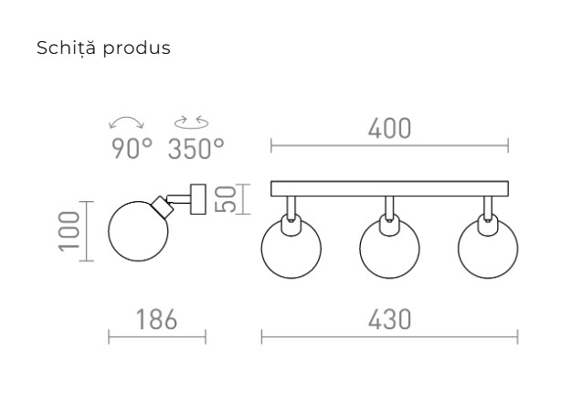 BOLLY III – spot luminos / lampă de perete [3]