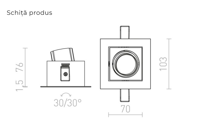 BONDY I - LED lumină patrată încastrată [4]