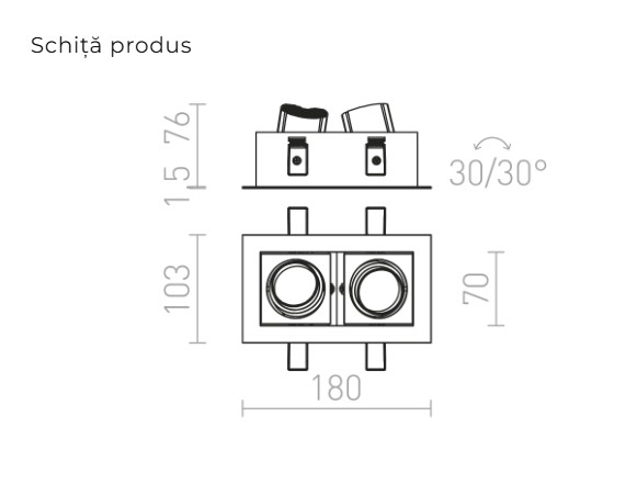 BONDY II - lumină dreptunghiulară încastrată [4]