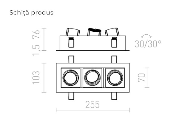 BONDY III - lumină dreptunghiulară încastrată [4]