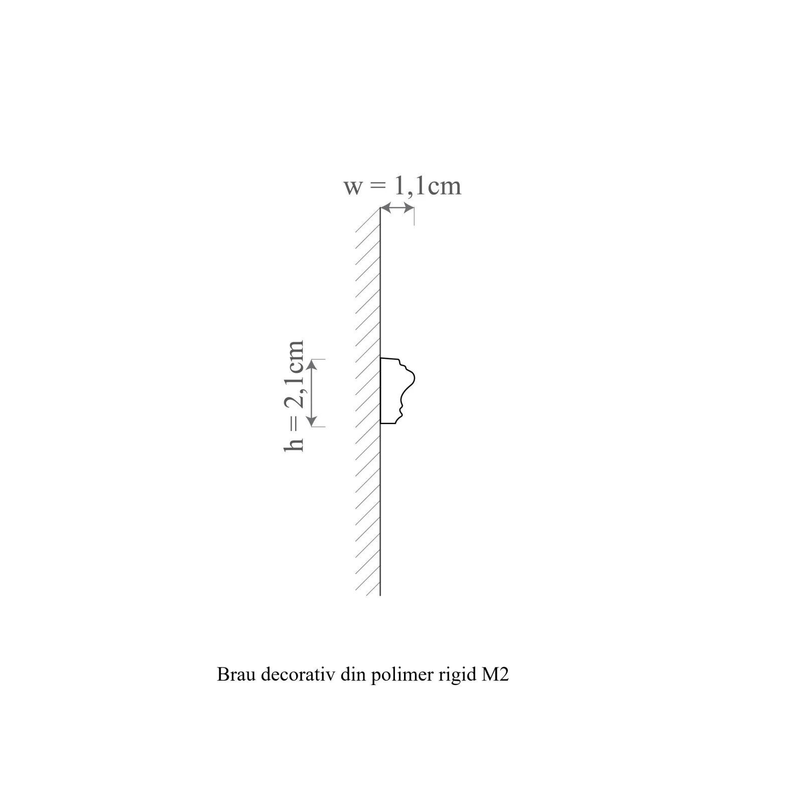 Brau decorativ din polimer rigid M2 - 2.1x1.1x200 cm [2]