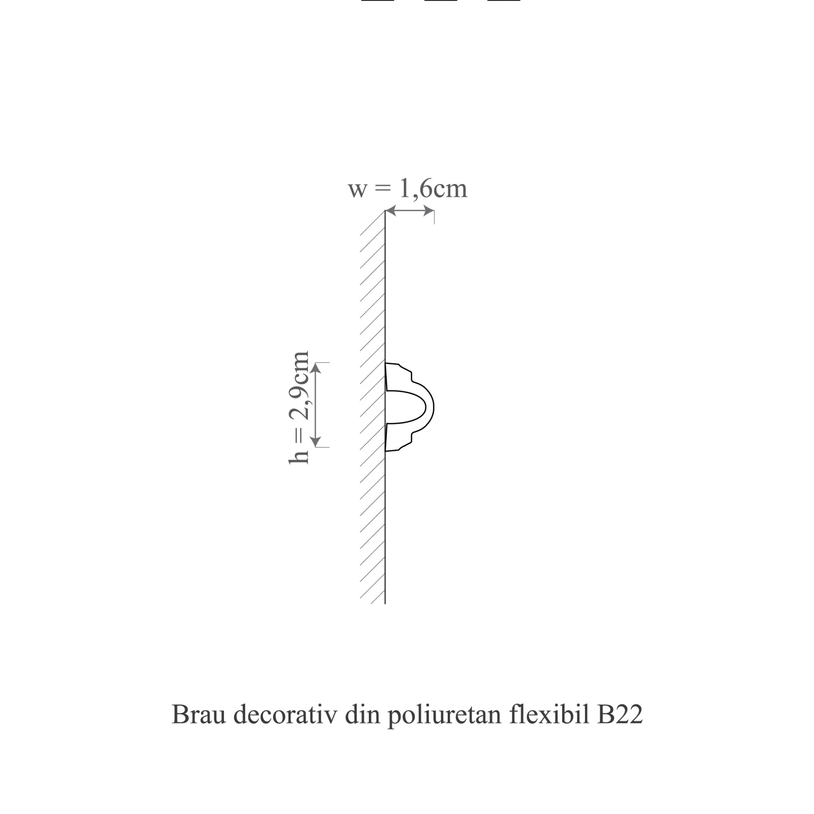 Brau decorativ din poliuretan flexibil B22F - 2.9x1.6x200 cm [3]