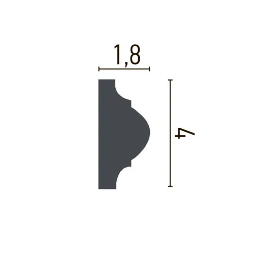 Brau decorativ din poliuretan Flexibil CR810F - 4x1.8x200 cm [2]