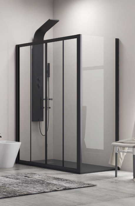 Cabina de Dus - FLORA 600 + SN-10 CROMO NERO [1]