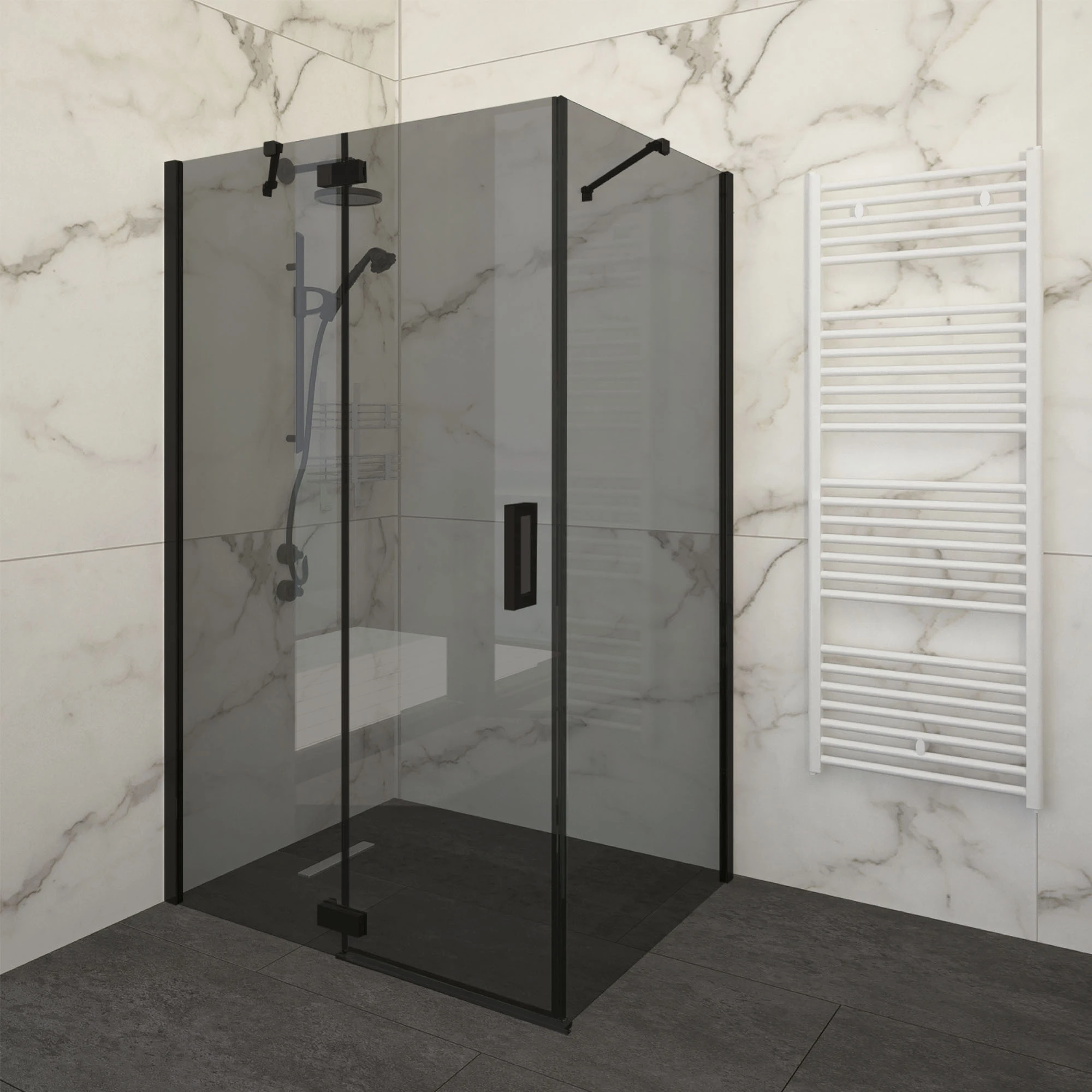 Cabina de dus WST 02 - PROFIL NEGRU STICLA FUMURIE [2]