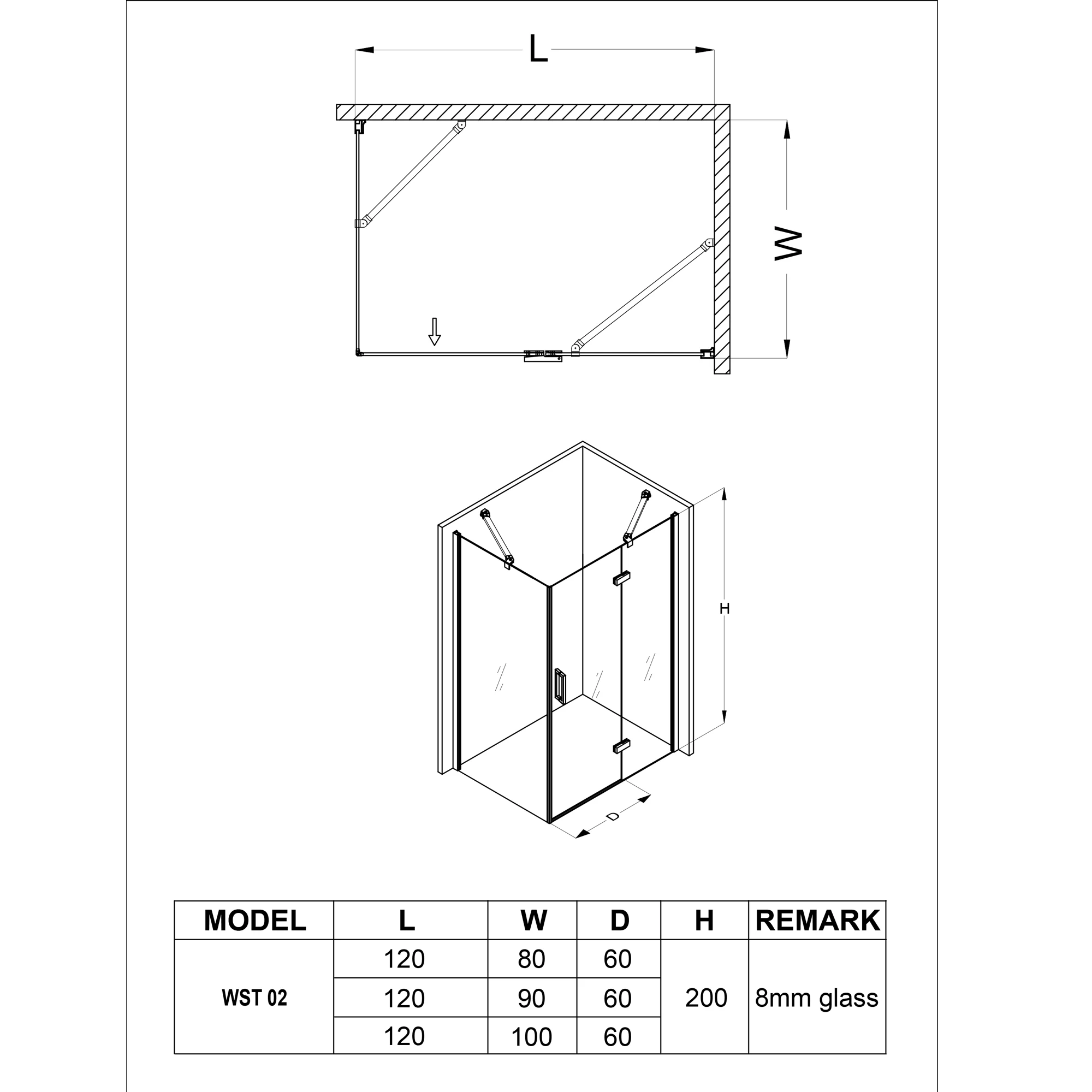 Cabina de dus WST 02 - PROFIL SILVER STICLA TRANSPARENTA [2]