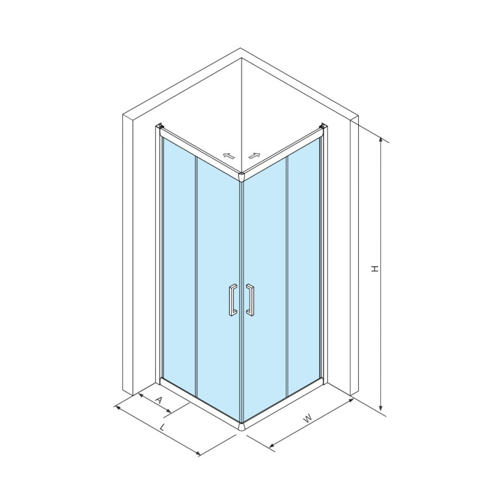 Cabina de dus WST13 - PROFIL NEGRU, STICLA TRANSPARENTA [8]