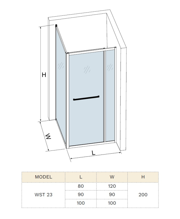 Cabina de dus WST23 PROFIL GUN METAL [5]