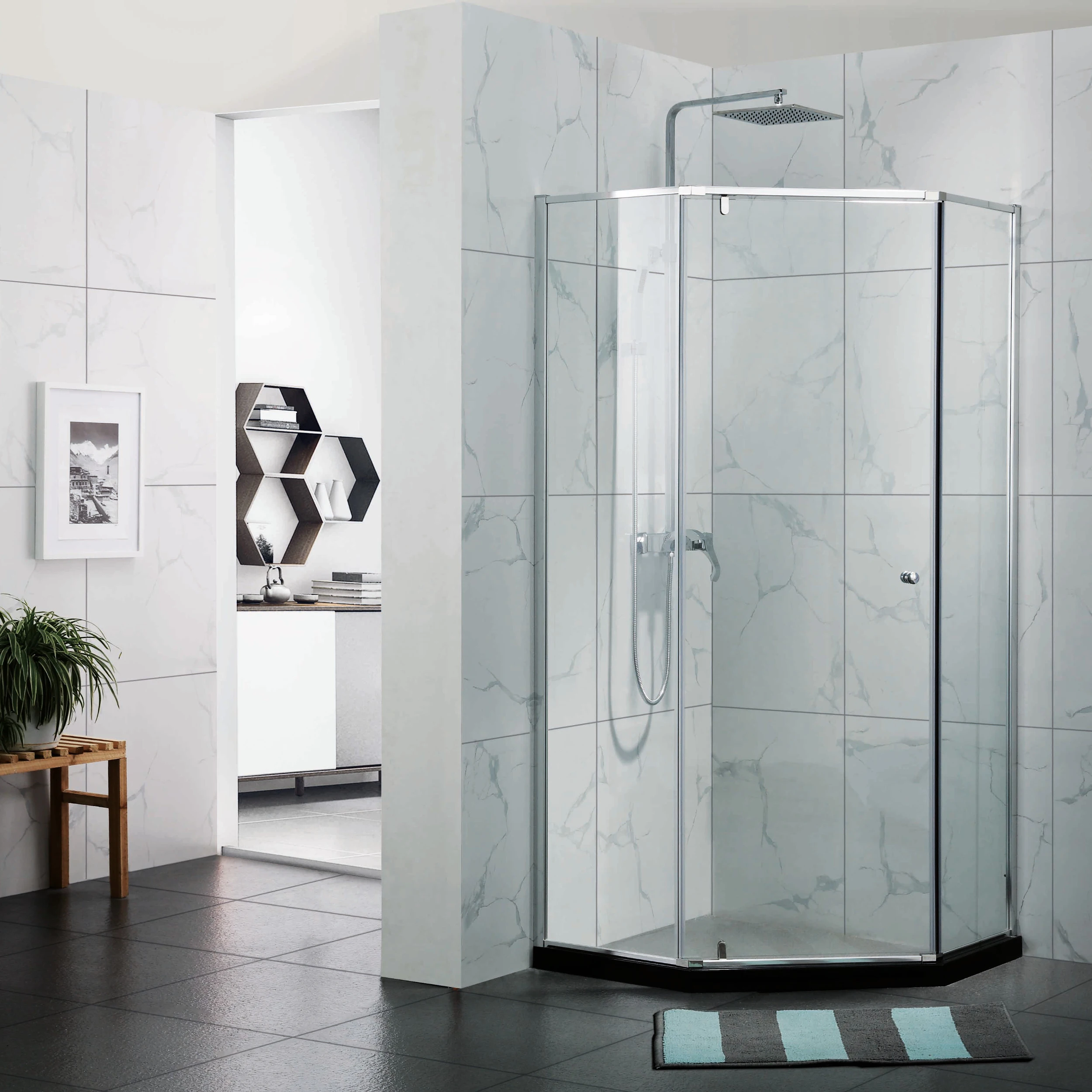 Cabina dus WST 06 - STICLA TRANSPARENTA, PROFIL CROMAT [2]