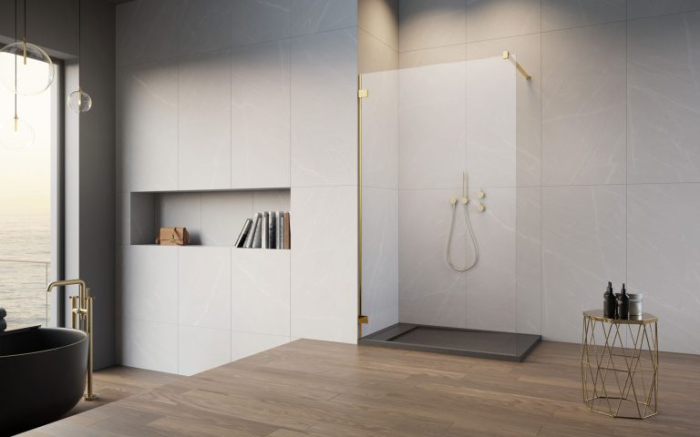 Cabina Essenza Pro 8 Chrome Walk-in II - Auriu [2]