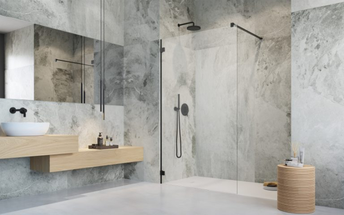 Cabina Essenza Pro 6 Chrome Walk-in II - Negru [2]