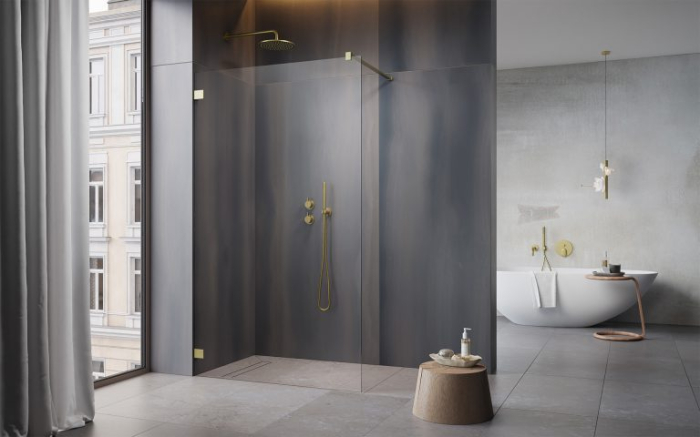 Cabina Essenza Pro 8 Chrome Walk-in II - Auriu Periat [2]