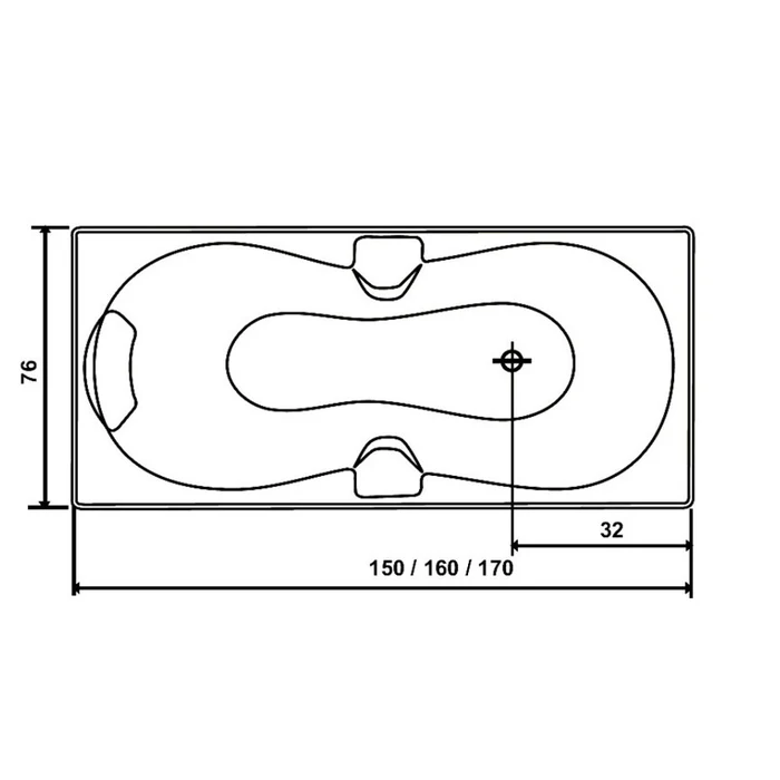 Cada de baie Andra Hidromasaj 1 - 160 x 76 x 57 cm [2]