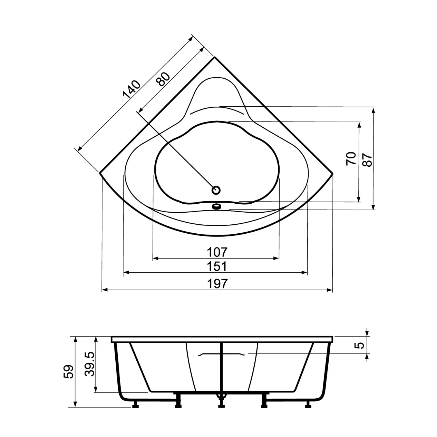 Cada NAUSICA cu Hidromasaj - 140 x 140 x 59 cm [2]