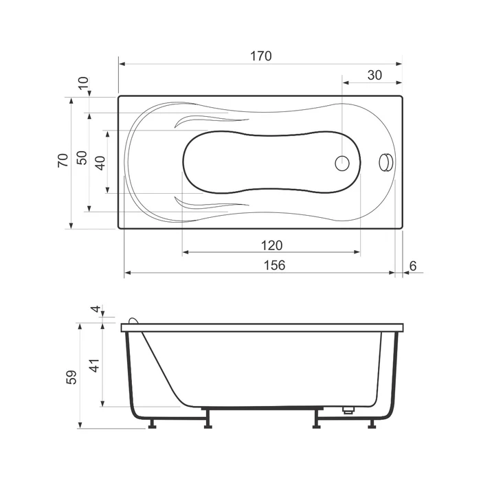 Cada de baie Pacific - 150 x 70 x 59 cm [2]