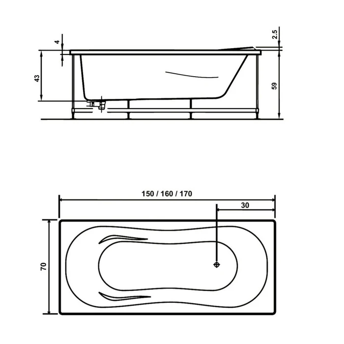 Cada de baie Pacific Hidromasaj 1 - 150 x 70 x 59 cm [2]