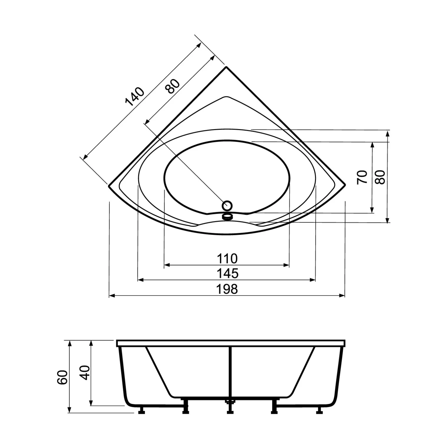 Cada GIUNONE cu Hidromasaj - 140 X 140 X 60 cm [2]