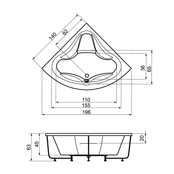 Cada MICHELLE cu Hidromasaj - 140 x 140 x 63 cm [2]