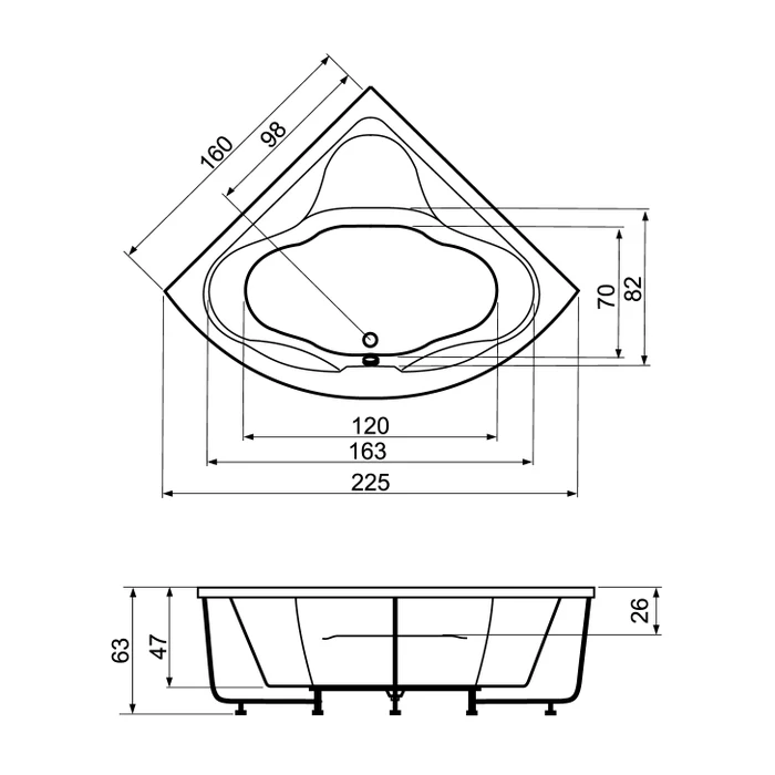 Cada MASSIMO cu Hidromasaj - 160 x 160 x 63 cm [3]