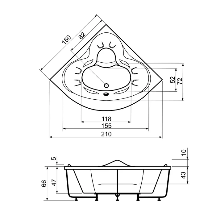 Cada SABINY cu Hidromasaj - 150 x 150 x 66 cm [2]