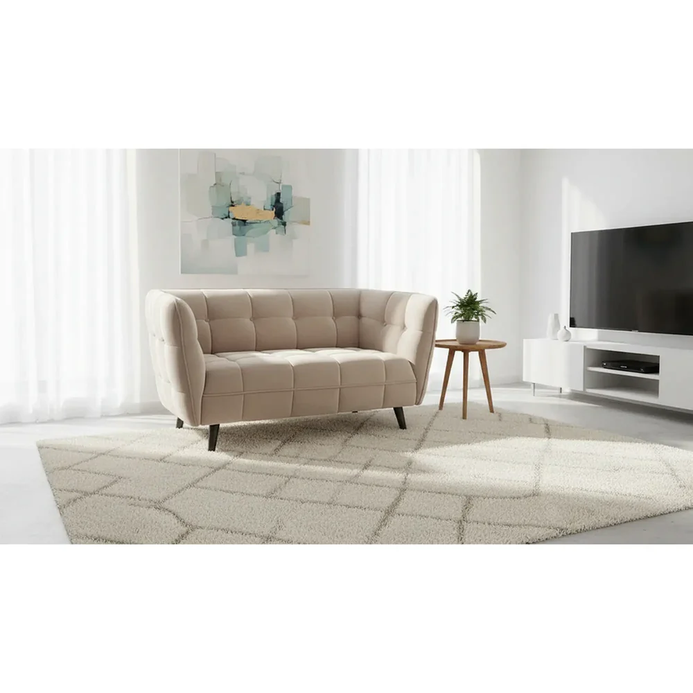 Canapea Castello 2, catifea bej, 145x85x78 cm [2]