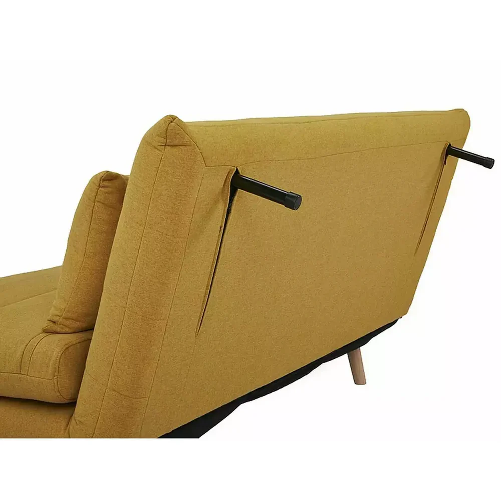 Canapea extensibila 2 locuri, SPIKE II, galben mustar/fag, stofa/lemn, 147x91x84 cm [4]