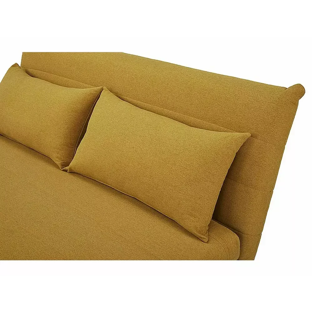 Canapea extensibila 2 locuri, SPIKE II, galben mustar/fag, stofa/lemn, 147x91x84 cm [6]