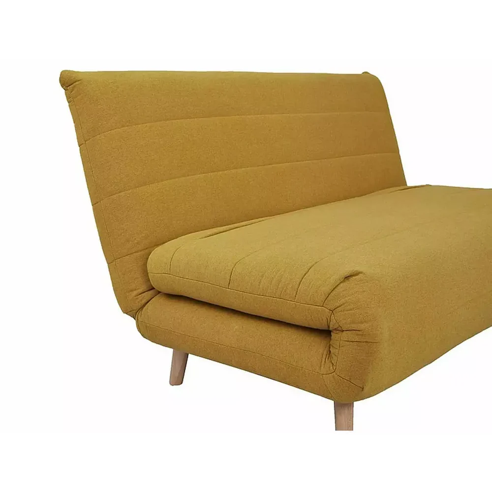 Canapea extensibila 2 locuri, SPIKE II, galben mustar/fag, stofa/lemn, 147x91x84 cm [5]