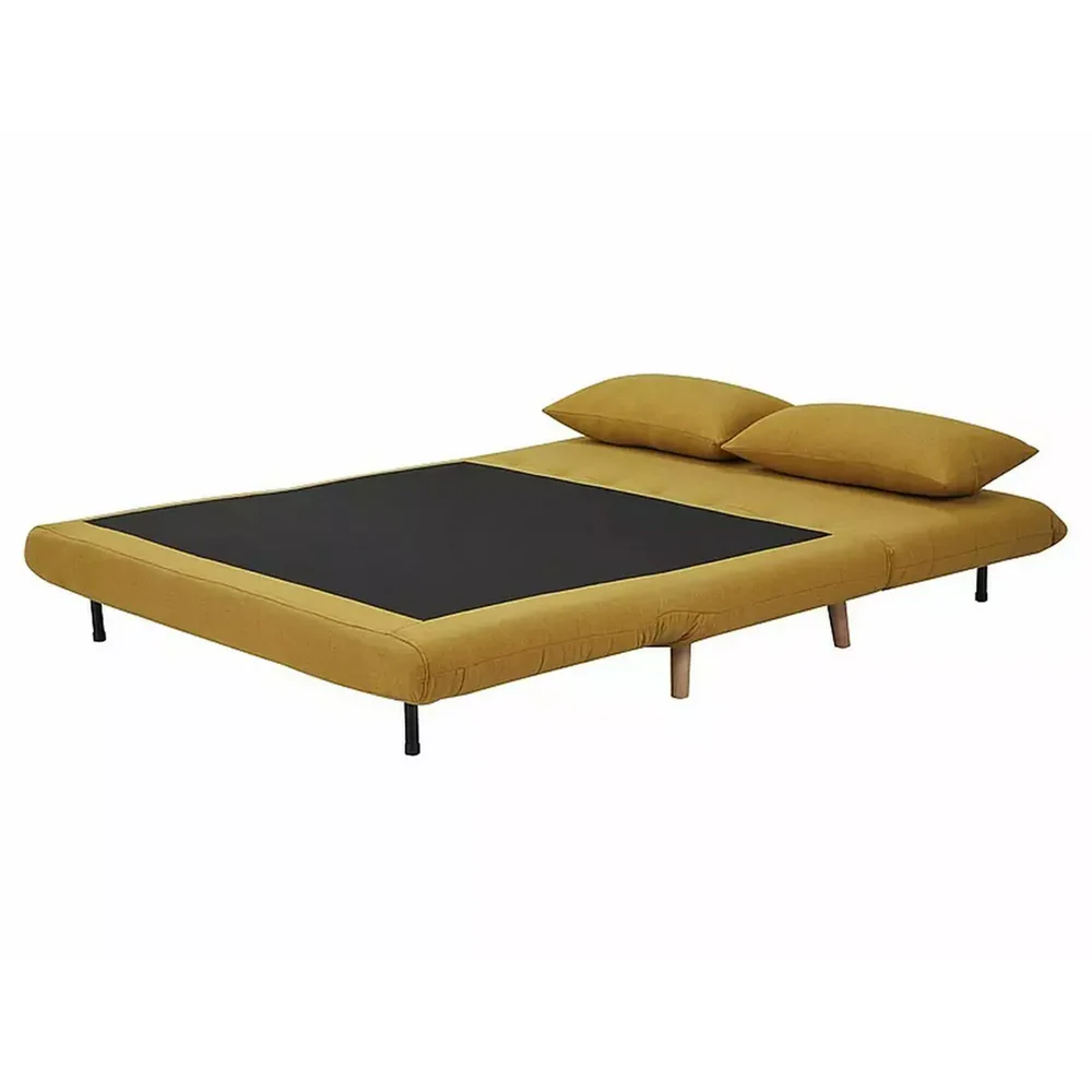 Canapea extensibila 2 locuri, SPIKE II, galben mustar/fag, stofa/lemn, 147x91x84 cm [3]