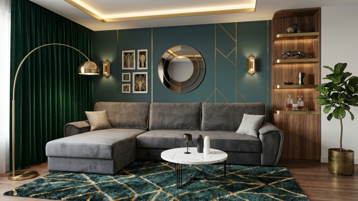 Canapea extensibilă ANKARA – 3 locuri + insulă, 352 x 185 cm, extensie 190 x 153 cm [2]