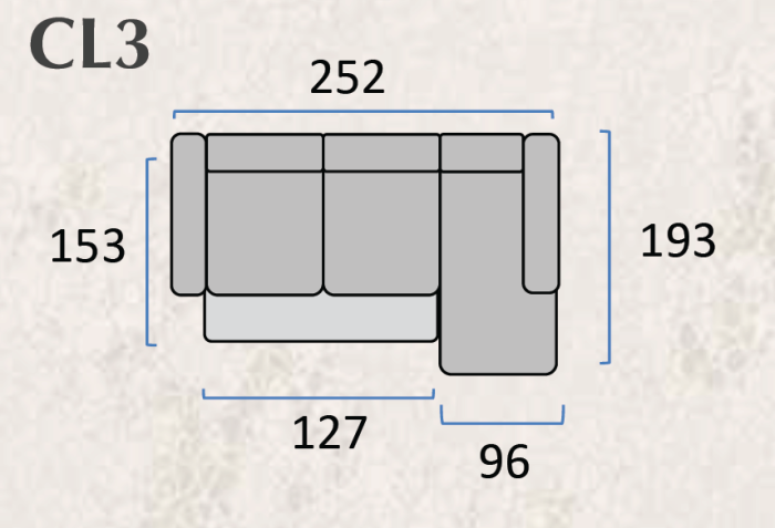 Canapea extensibila BOSTON 2 locuri + insula, 252x193 cm, extensie 127x153 cm [4]