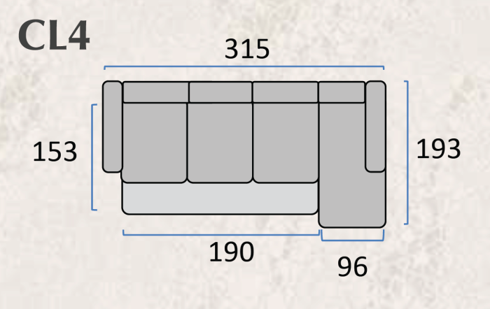 Canapea extensibila BOSTON 3 locuri + insula, 285x193 cm, extensie 160x153 cm [7]