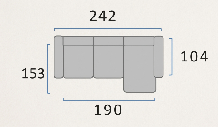 Canapea extensibilă BOSTON – 242 × 104 cm, extensie 190 × 153 cm [6]